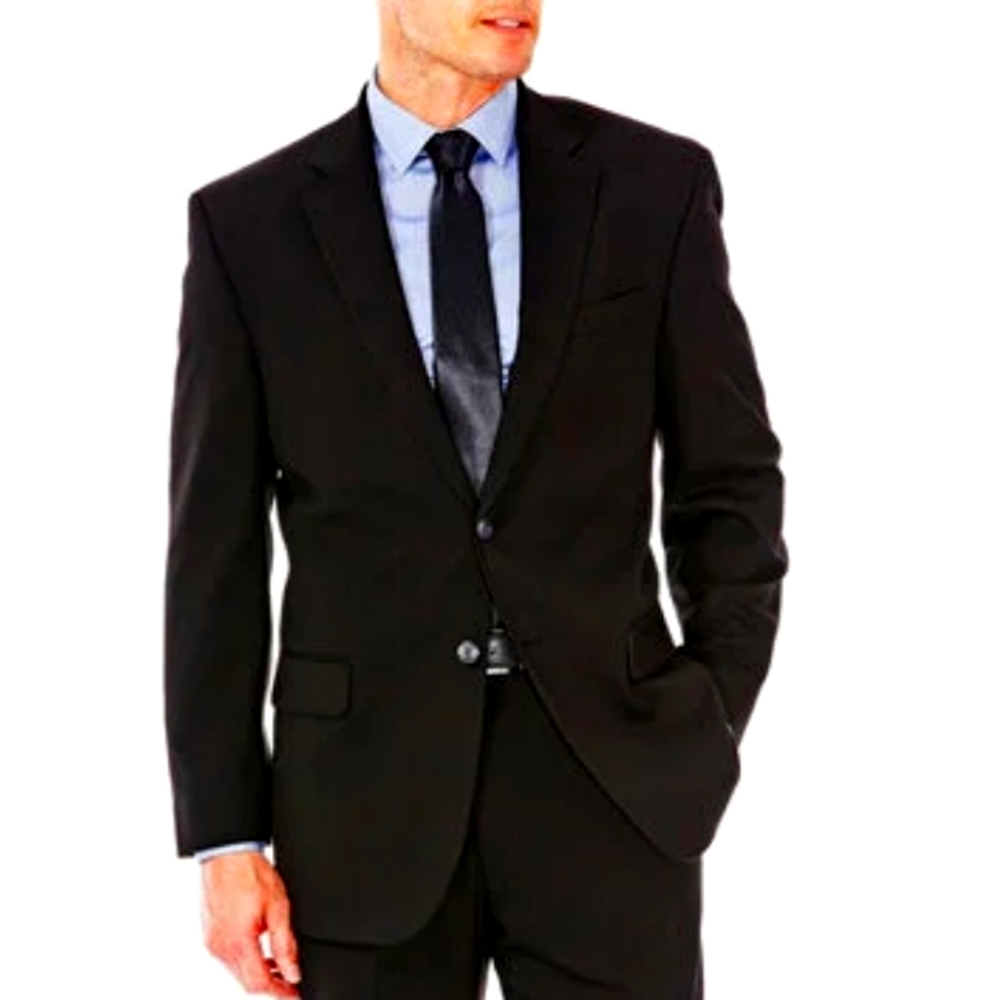 📣J.M. Haggar Classic Premium Men's Black🕴Stretch Seperates Jacket 🧥 🆕 46L